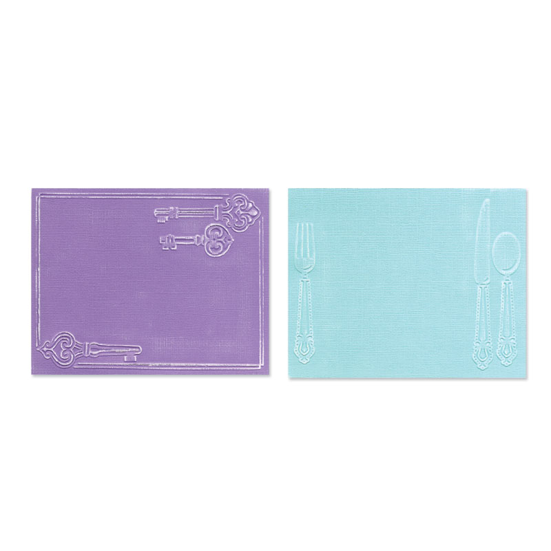 657669 Sizzix Textured Impressions Embossing Folders 2PK - Place ...