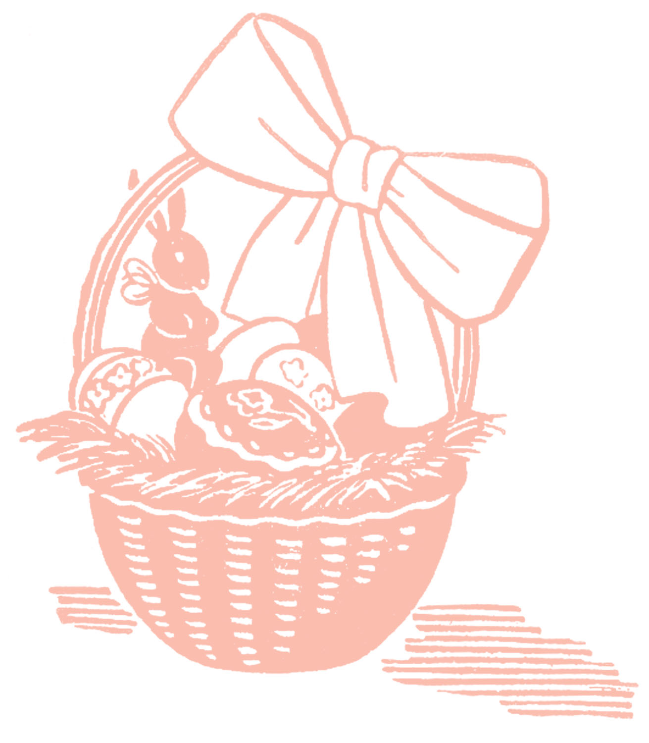 Stock Images - Retro - Easter Baskets - The Graphics Fairy