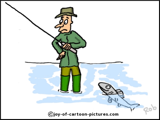 fly fishing cartoon,cartoon fishing picture