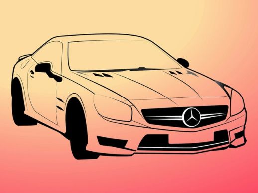 Mercedes Benz Outlines Vector - AI PDF - Free Graphics download