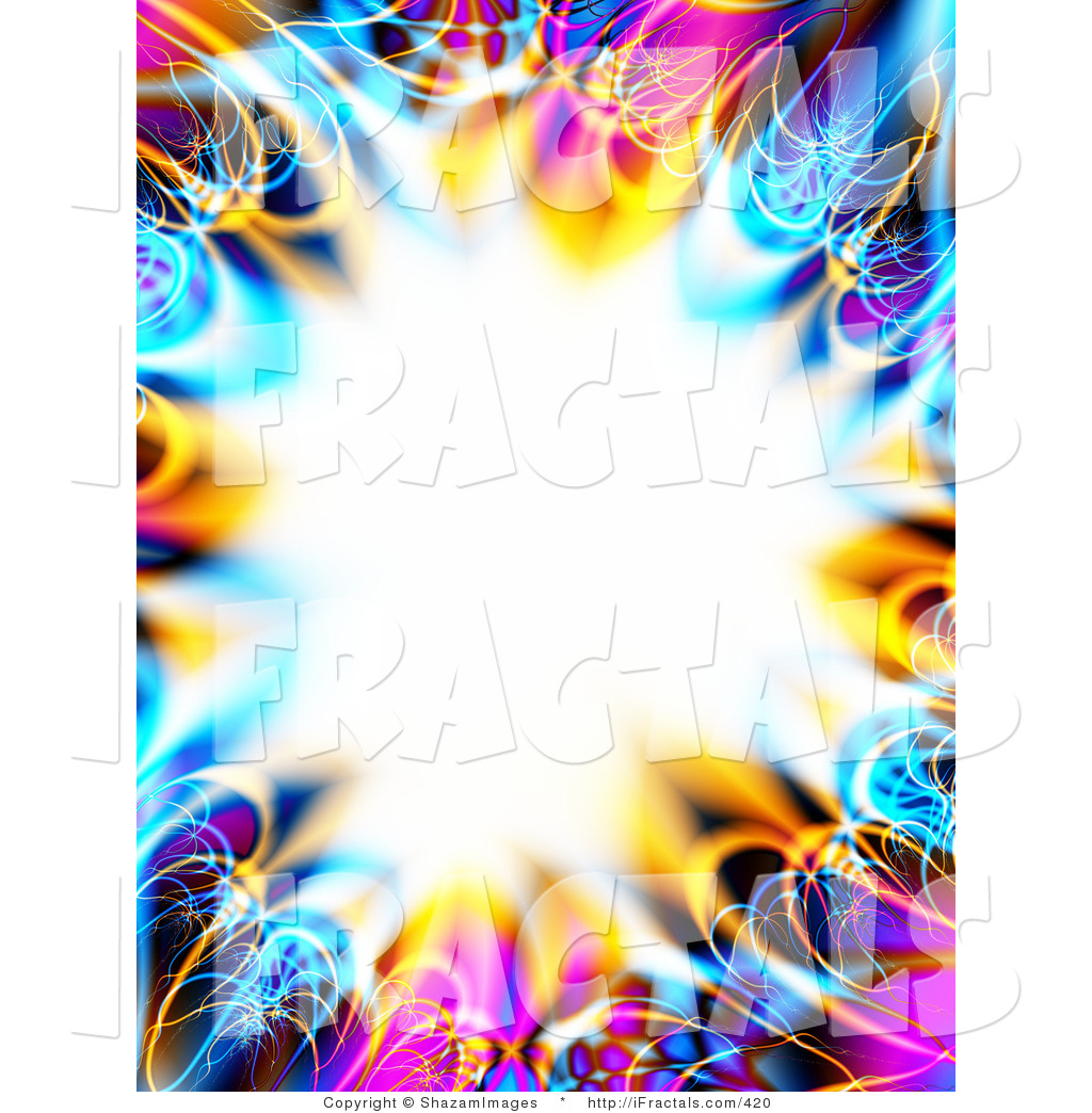 Royalty Free Illustration of a Colorful Fractal Border Around a ...