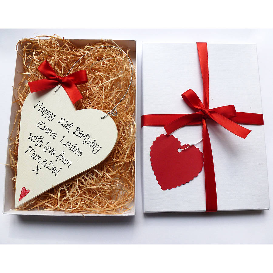 personalised birthday heart gift box by country heart ...
