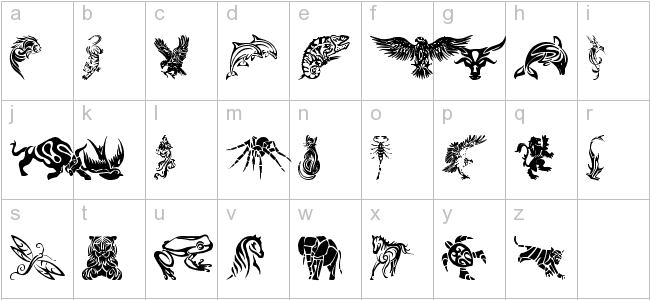 Tribal Animals Tattoo Designs | 3D Fonts, Animals Fonts, Brush ...