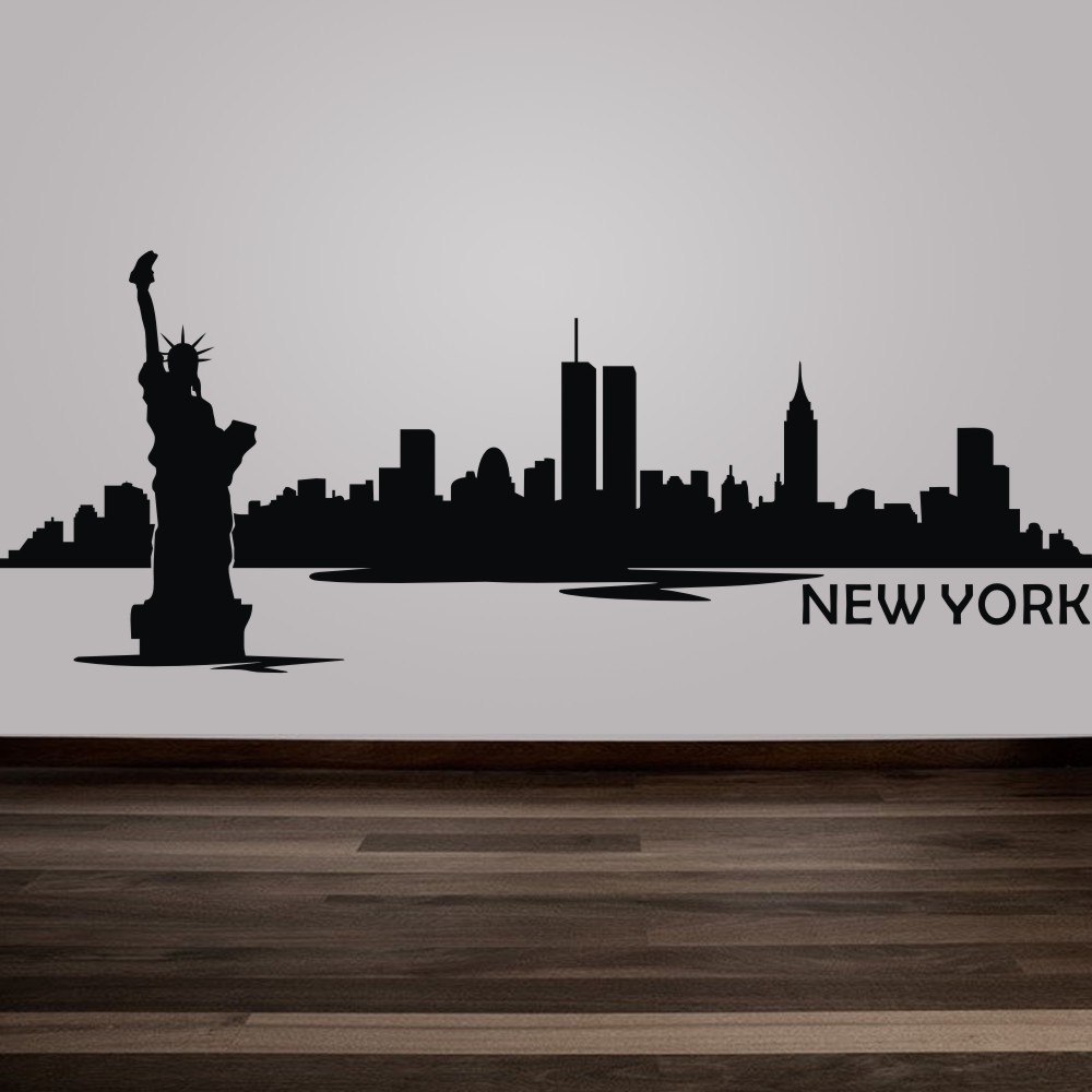 Aliexpress.com : Buy New York City Skyline Silhouette Wall Decal ...