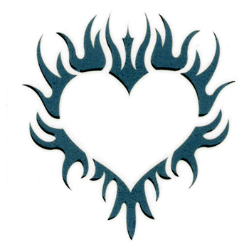 Glow in the Dark Tribal Flaming Heart Temporary Tattoo 2x2 | Body ...