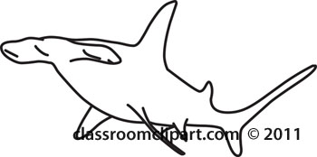 Hammerhead Shark Black Outline Clipart - Free Clip Art Images