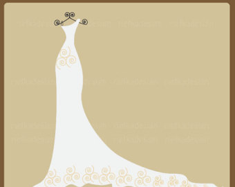 wedding dress clipart – Etsy