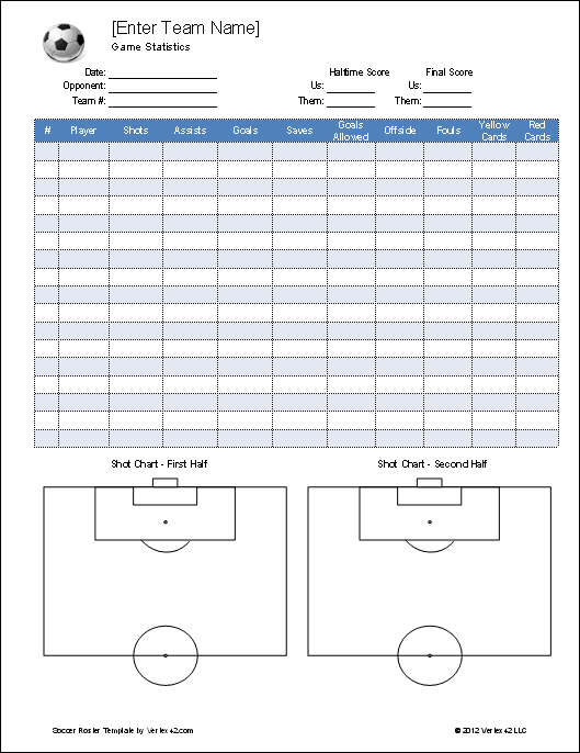 Soccer Roster Template for Excel