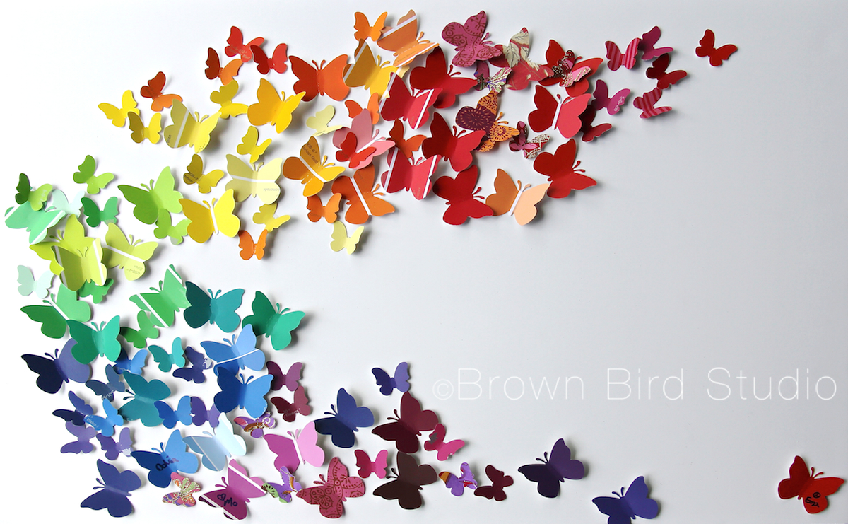 Paint Sample Art — Butterflies Celebrate Summer Solstice — Water ...
