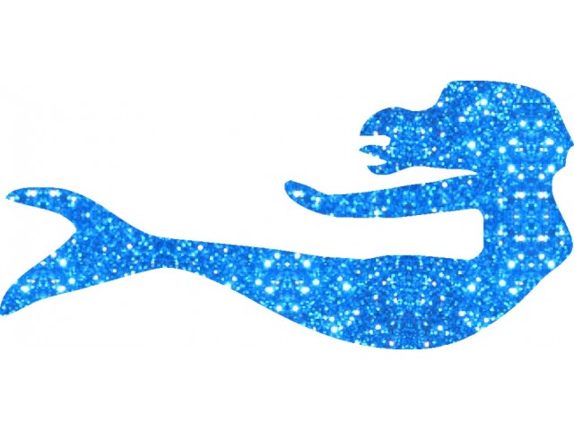 Mermaid 02 glitter tattoo stencil