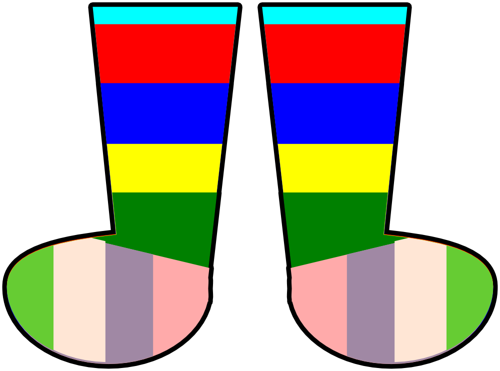 OnlineLabels Clip Art - Rainbow Socks