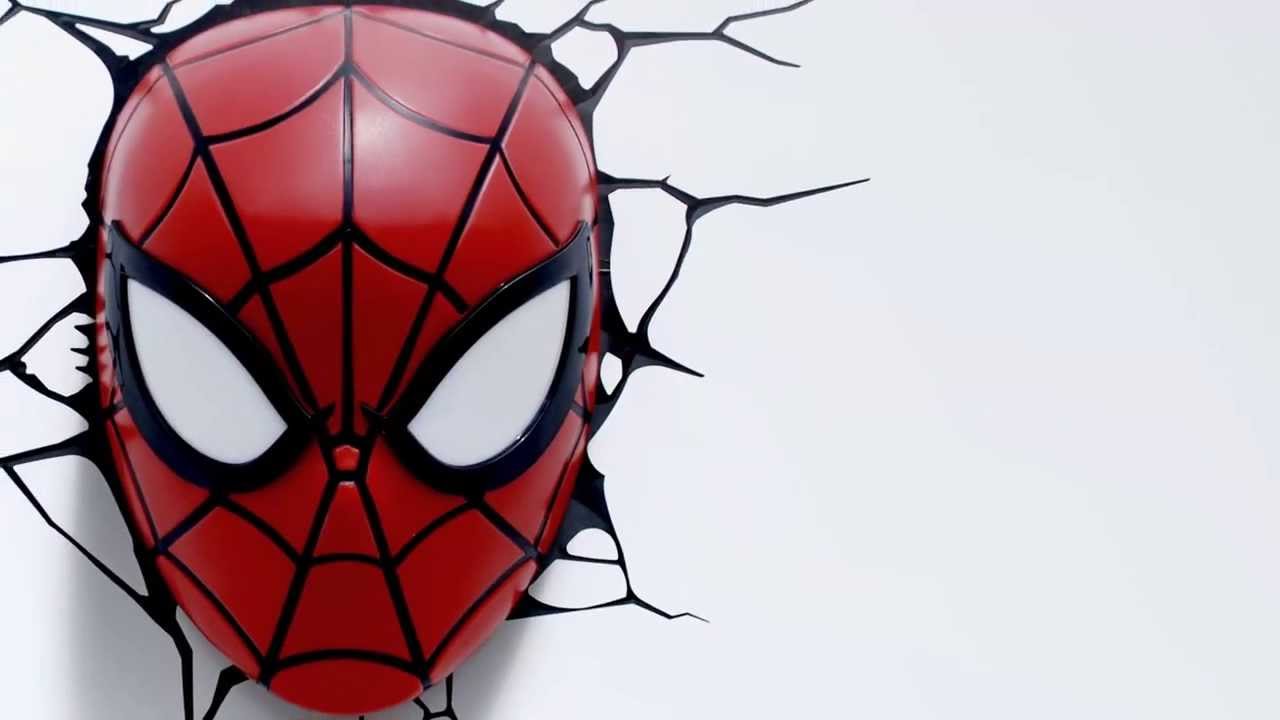 Spider-Man Mask 3D Deco/Night Light - YouTube