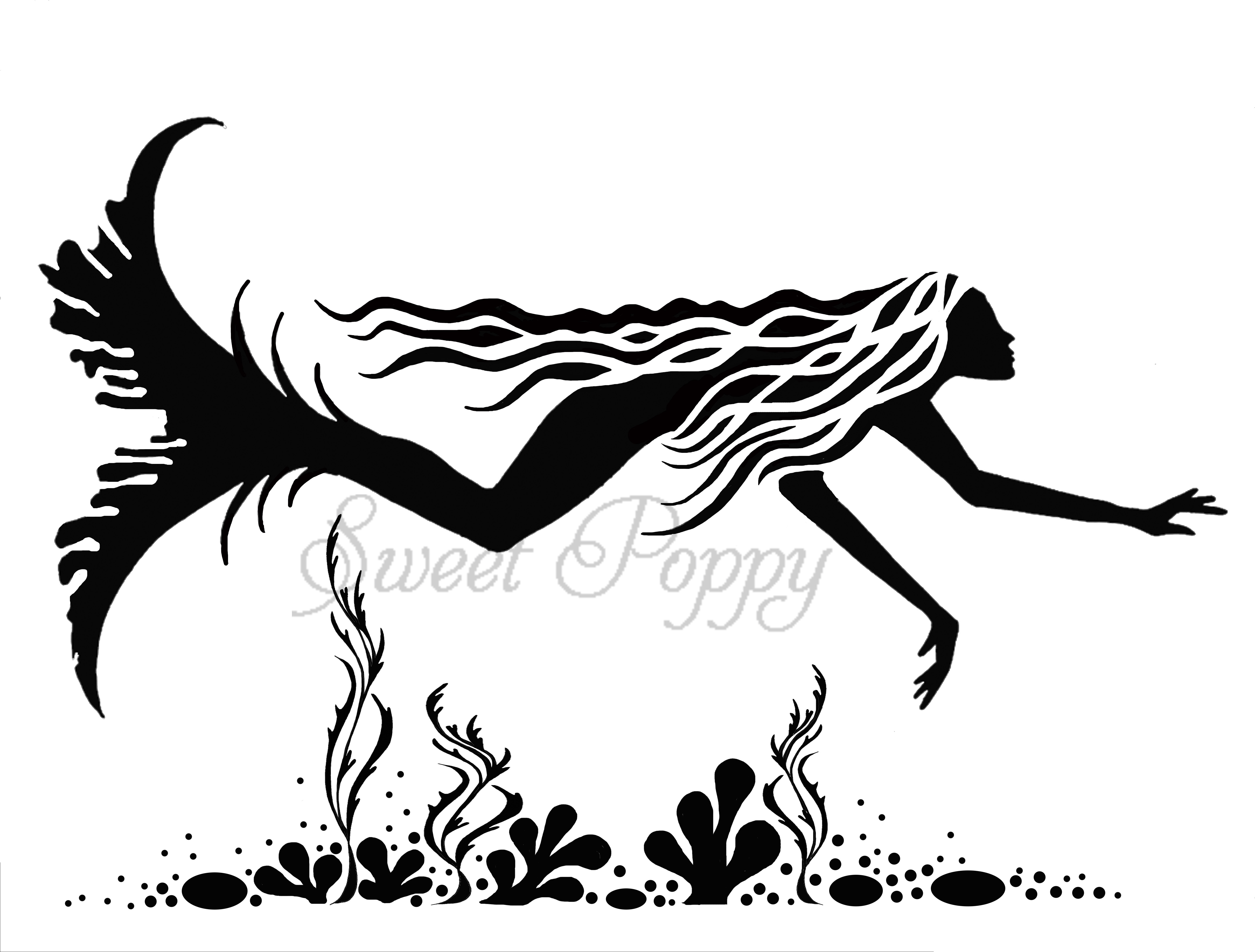 Sweet Poppy Stencil: Mermaid