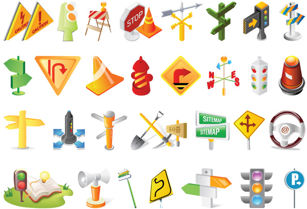 Road warning signs | Vector icon