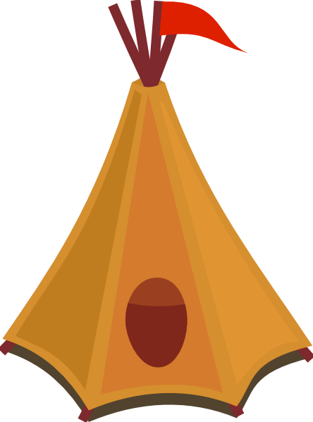 Cartoon Tipi Tent With Red Flag clip art Free Vector / 4Vector