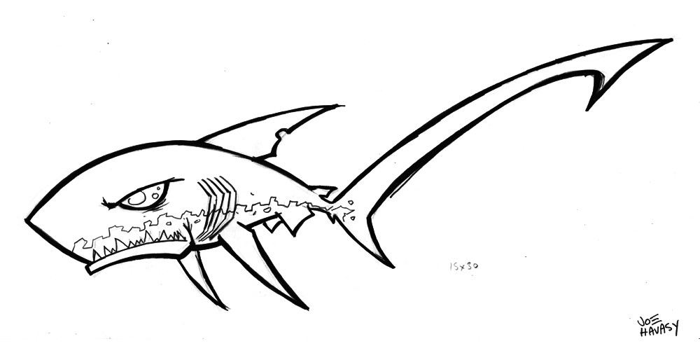 Pelagic Thresher Shark Drawing by joehavasy on Etsy