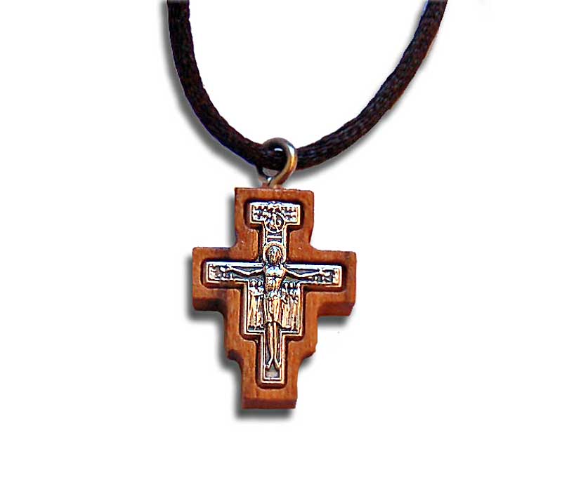 Franciscan Cross- olive wood & Silver [mzfr14] - $6.50 : Holyland ...