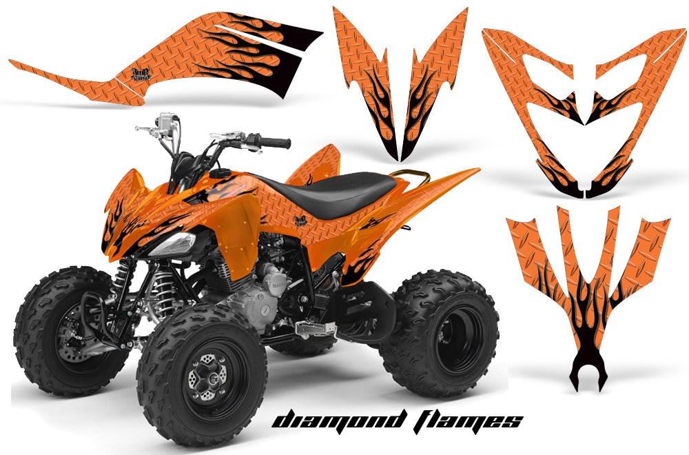 Diamond Flames Yamaha RAPTOR 250 ATV Graphics (