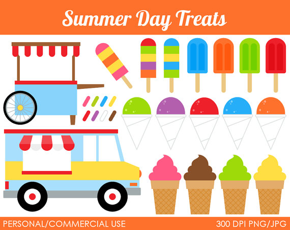Summer Day Treats Clipart Digital Clip Art by MareeTruelove