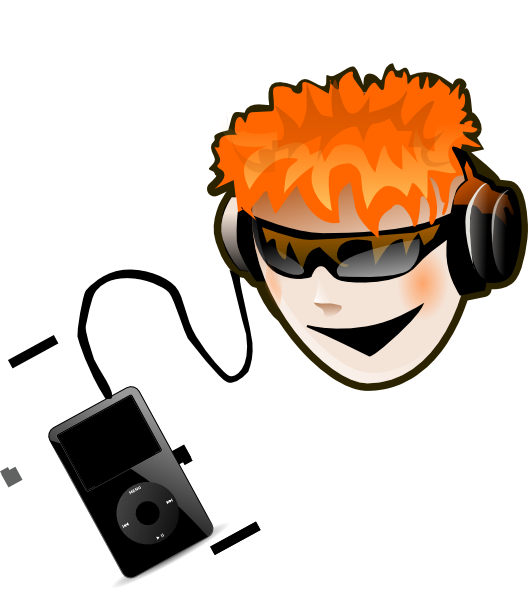 Listen To Music clip art - vector clip art online, royalty free ...