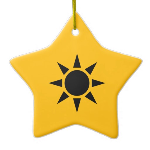 Black and Gold Sun Clip Art Christmas Tree Ornaments | Zazzle