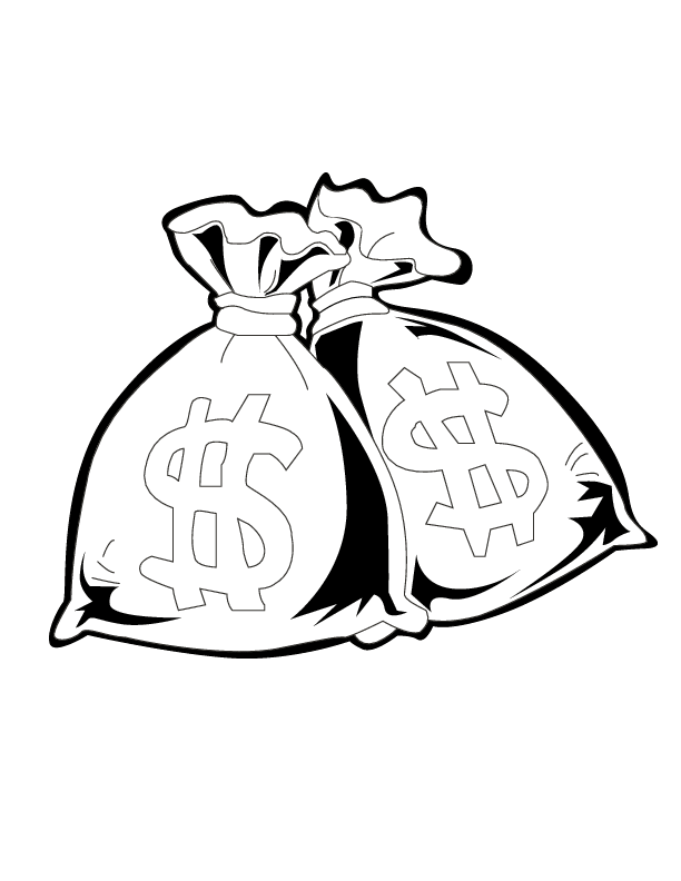 bag of money Colouring Pages