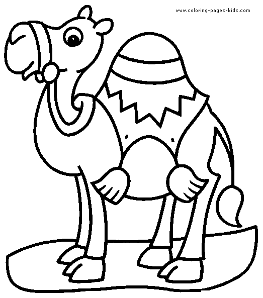 Pretty Camel color page. Free printable coloring sheets for kids.