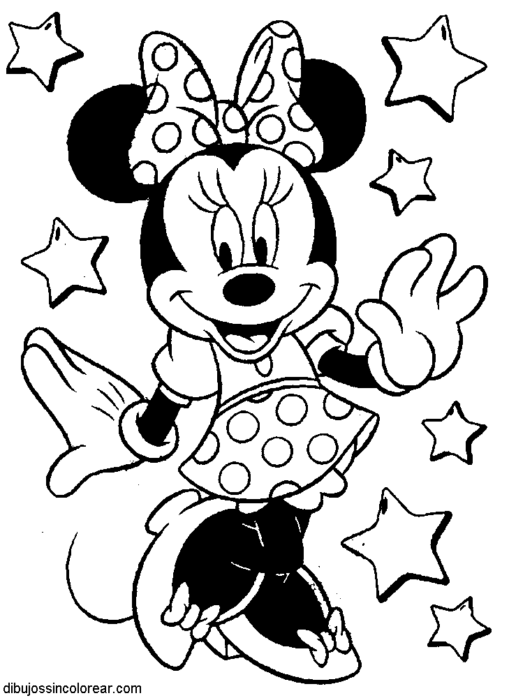 Dibujos Sin Colorear: Dibujos de Minnie Mouse para Colorear