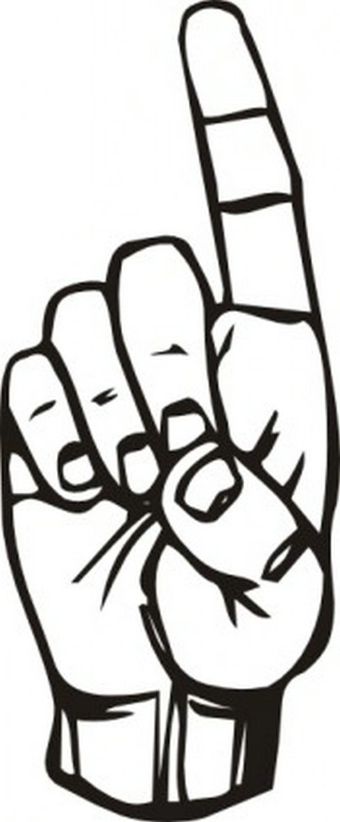 Sign Language D Finger Pointing Clip Art | Free Vector Download ...