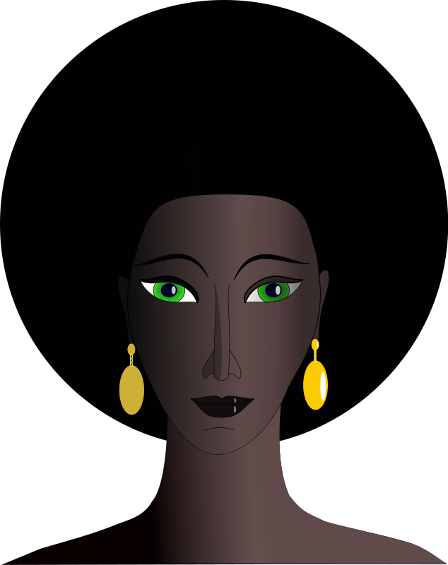 Black Woman With Green Eyes Clip Art Download