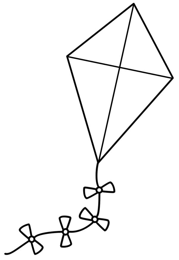 Kite Flies Against Wind Coloring Page - Free & Printable Coloring ...