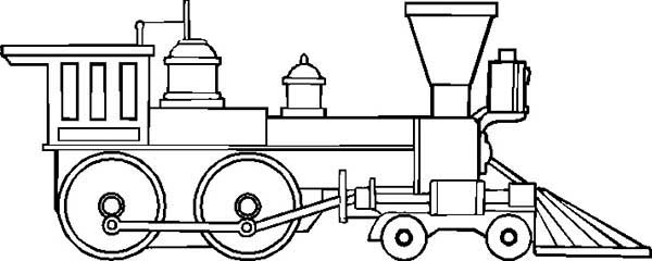 Drawing of Steam Train Locomotive Coloring Page | Color Luna