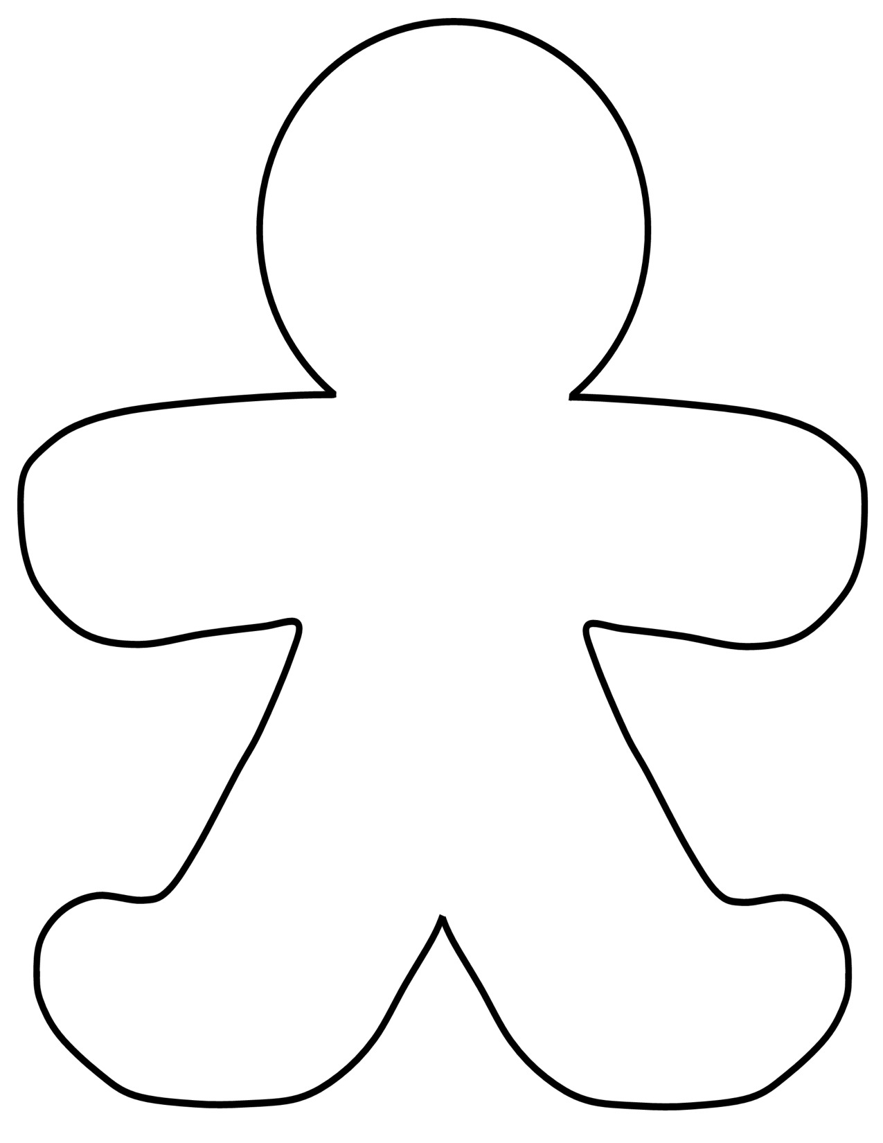 Gingerbread Man Template With Bow - ClipArt Best