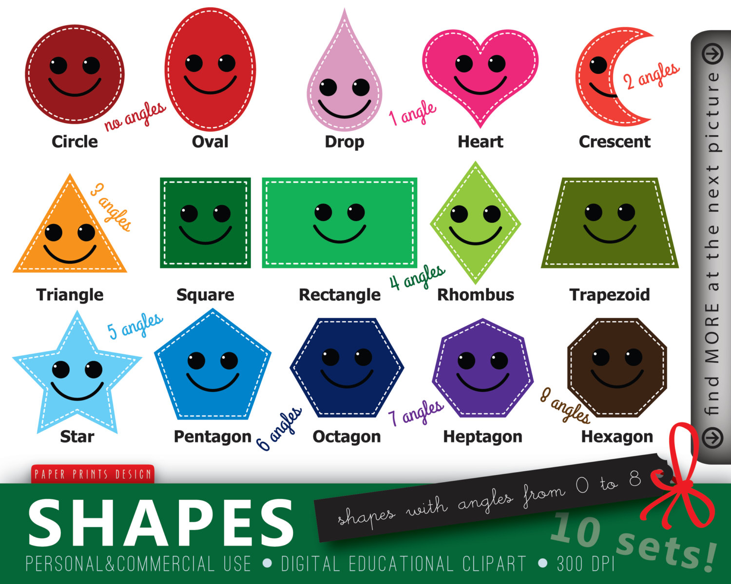 Popular items for clipart shapes on Etsy
