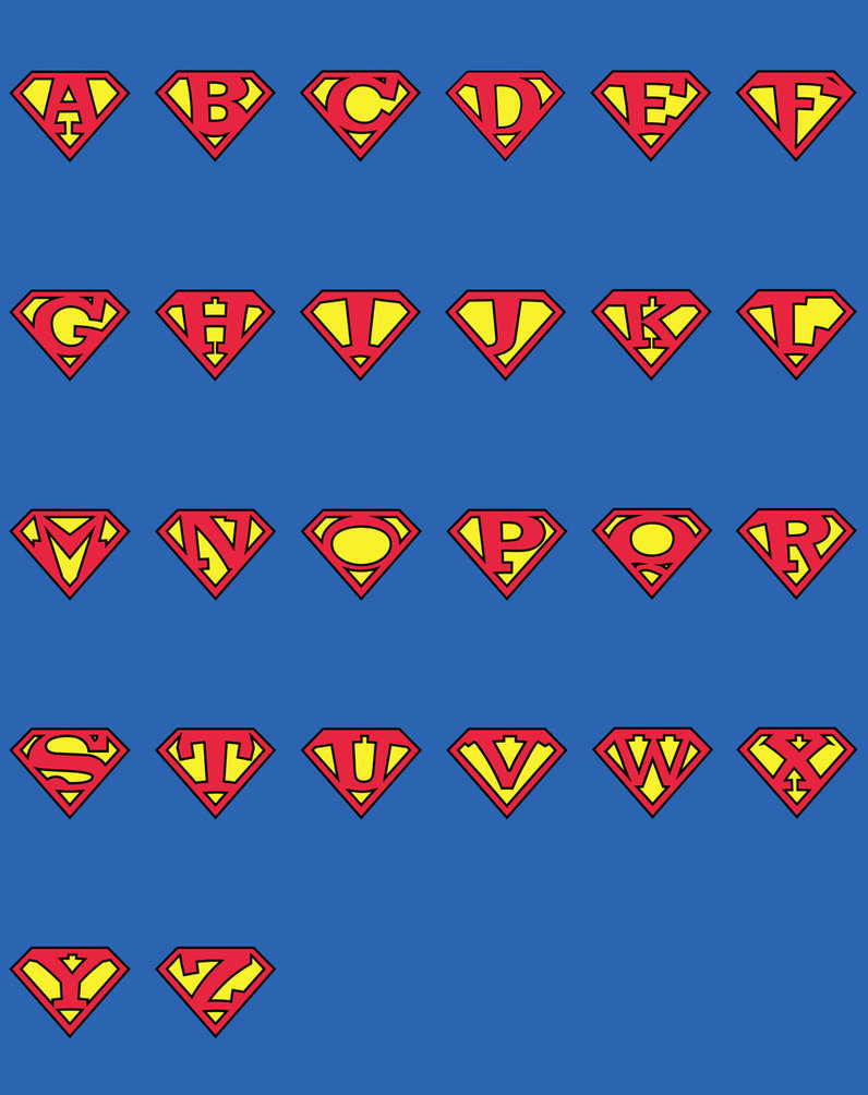 Images For > Superman Alphabet Letters