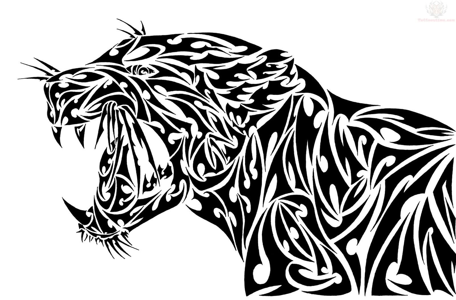 tribal-jaguar-head-black-ink- ...
