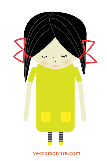 Sad Girl Illustration, free vector - Clipart.me