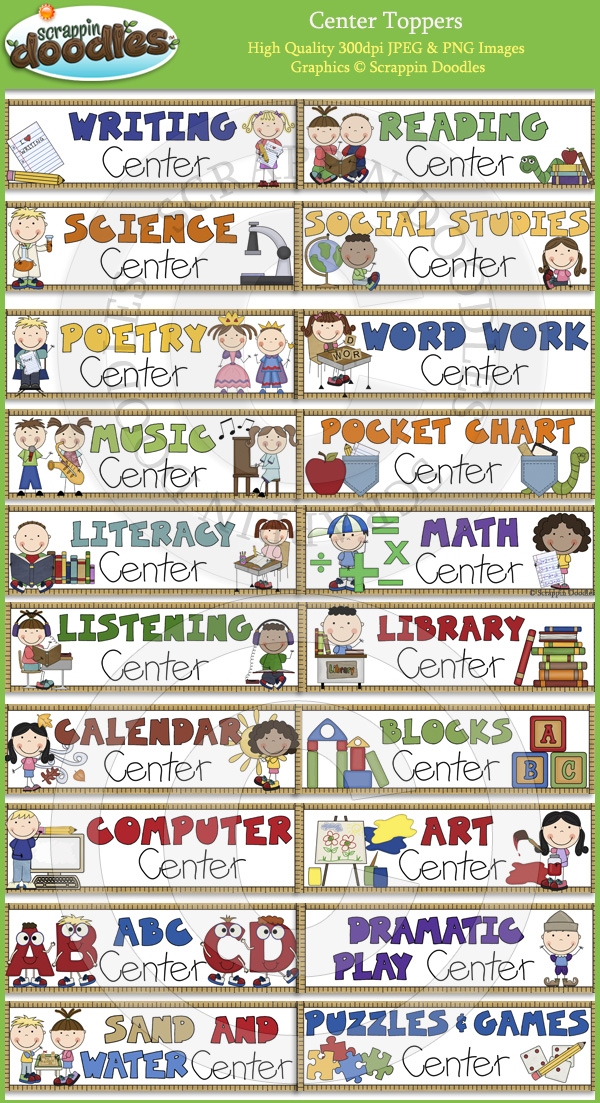 Center Toppers - Set of 20 Download - $5.50 : Scrappin Doodles ...