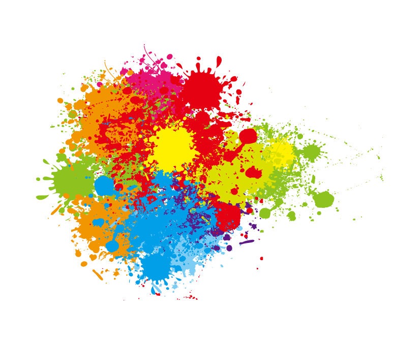 Abstract Colorful Splashes Vector Graphic Art | Free Vector ...