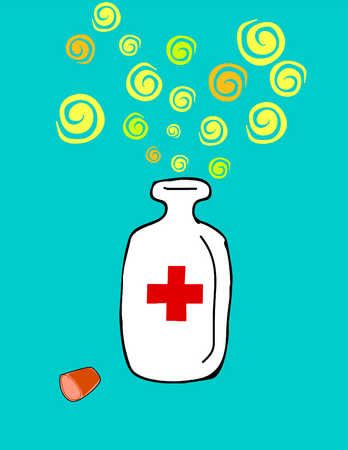 Cartoon Medicine Bottle for Pinterest