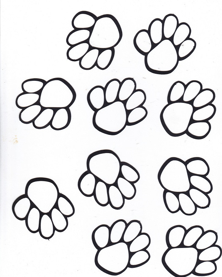 Large Paw Print Outline Die Cuts BLACK by CountryCroppers on Etsy