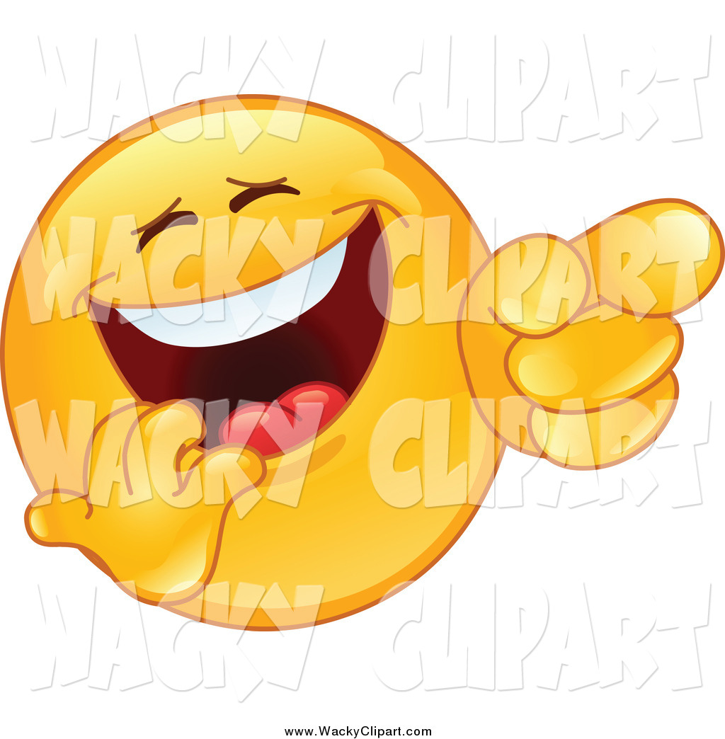 Clipart of a Laughing and Pointing Emoticon Smiley Face by ...