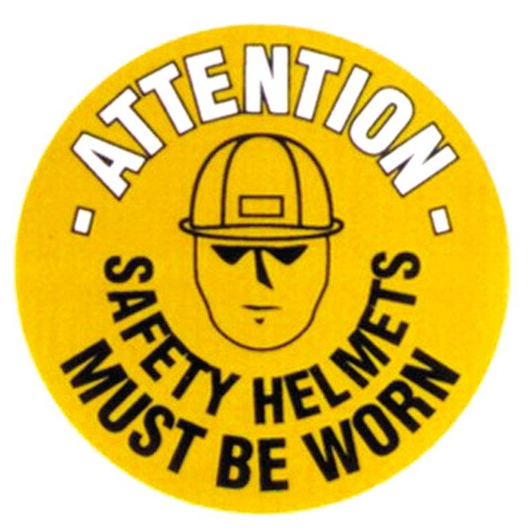 Graphic floor sign: Safety helmets | AJ Products