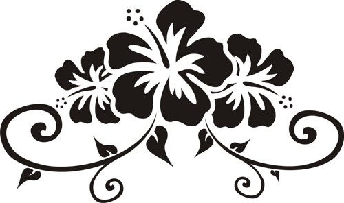 Related Pictures Hawaiian Flowers Clip Art Black And White Car ...