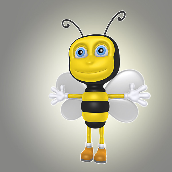 3d simple cartoon bee animation