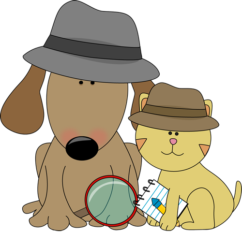 Detective Dog and Cat Clip Art - Detective Dog and Cat Image