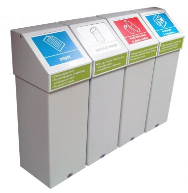 Recycling bins with swing lids - Claremont Office Interiors ...