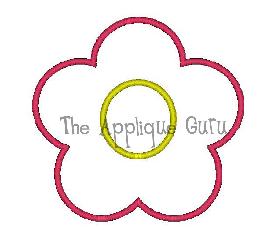 Simple Flower Applique Machine Embroidery Design by AppliqueGuru