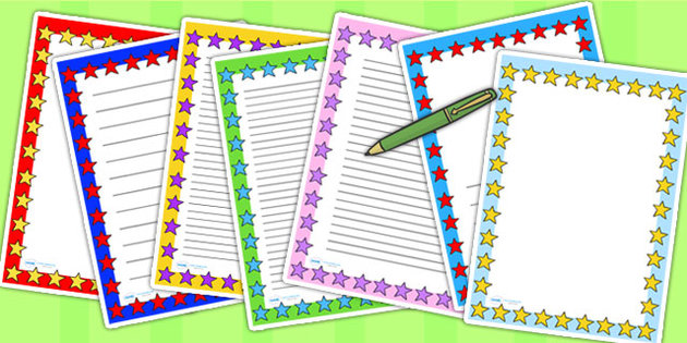 Mixed Colours Star Page Borders - star, page borders, borders