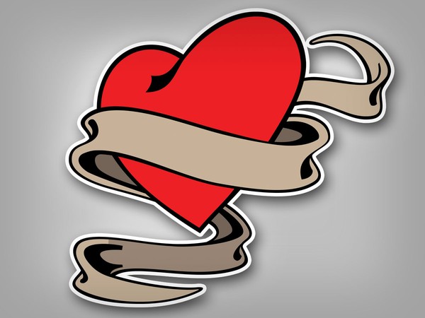 Heart and Banner - Heart Vector Graphics Art - Free Valentine Vectors